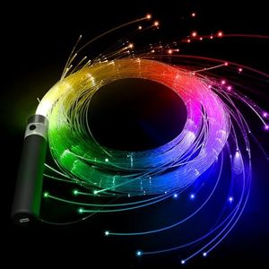 Fiber Optic Lights for Dance , Rechargeable Fiber Optic Whip with 50 Color Effect Mode and 360°Swivel, LED Whip Lights with 2000mAh Battery, Rave Accessories for Parties/Light Shows/Music Festival