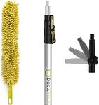 DocaPole 5-12 Foot (1.5-3.5m) Extension Pole + Microfiber Ceiling Fan Duster // High Ceiling Dusting Kit // Telescopic Pole for Dusting Ceiling Fans // Removable Chenille Dusting Cloth for Washing