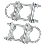 Double Antenna Mast Clamp V Jaw Block with U Bolts, Heavy Duty Mast to Mast Mount Bracket Kit for Outdoor Antenna 2 sets