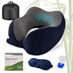 Cirorld Travel Pillow for Airplane, Neck Pillow for Travel, Memory Foam Travels Neck Pillow for Adults, Adjustable & Compact Flight Pillow, Ergonomic Neck Cushion, With Ear Plugs, Eye Mask, Carry Bag