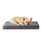 EHEYCIGA Orthopedic Dog Bed Medium Washable, 76x51x9cm, Dog Beds Mattress for Crate with Removable Cover, Pet Bed Dog Cushion with Anti-Slip Bottom, Grey