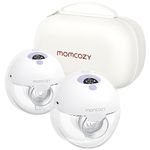 Momcozy M5 Hands Free Breast Pump, Double Wearable Breast Pump of Baby Mouth Double-Sealed Flange with 3 Modes & 9 Levels, Electric Breast Pump Portable - 24mm, 2 Pack Lilac