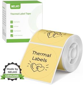Etichette termiche per etichettatrice Nelko PM220, etichette termiche rotonde da 50 mm, impermeabili, multiuso, 1 rotolo da 150 carta termica autoadesiva (giallo)