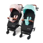TwinsTribe Dynamic Duo: Detachable Twin Stroller | Pram - Crafted by Twin Parents, Effortlessly Shifts from Twin Stroller to Two Single Strollers, Ultra-Light, One-Hand Fold (Pink-Blue)