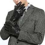 ZLUXURQ Luxury Mens Leather Gloves 