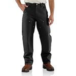 Carhartt Men's Loose Fit Firm Duck Double-Front Utility Work Pant, Black, 36W x 30L