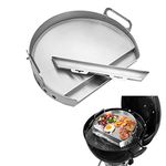 Stainless Steel Griddle for Weber Charcoal Grill, Flat Top Grill with Removable Grease Tray, Stove Top Griddle Even Heat Distribution, Camping