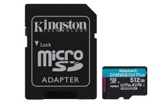 Kingston Canvas Go! Plus microSD memory card Class 10, UHS-I 512GB microSDXC 170R A2 U3 V30 Card + ADP