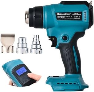 Cordless Heat Gun for Makita 18V Battery, Max 1202°F Variable Temperature Fast Heating Heavy Duty Hot Air Gun with 3pcs Nozzles for Shrink Wrap, Wire Connections