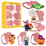 Leesgel 3D Halloween Cookie Cutters Shapes for Kids, Halloween Cookie Decorating Supplies, Mini Halloween Cookie Cutters Molds for Baking Halloween Decorations Décor Kitchen Accessories
