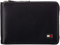 Tommy Hilfiger Mens Oxford Ziparound Wallet,Black,,One Size