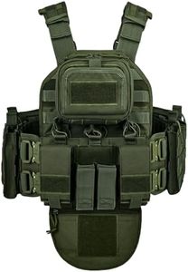 YAKEDA Tactical Outdoor Training Vest - Molle Vest With Multi-Functional Pouches For Training, Hunting & Hiking (US, Alpha, One Size, Regular, Regular, Cavalry Green)
