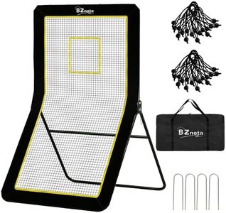 BZnota Lacrosse Rebounder for Backyard, Rebounder Lacrosse 4 x 7ft Volleyball Bounce Back Net with Neon Target to Practice Lacrosse Volleyball Baseball and Soccer Rebound (5x7ft-Orange)