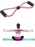 IDELLA Resistance Yoga Tube Band - 6.8kg (15lbs) Figure 8 Shaped Latex Tube, Soft Chest Expander Fitness Exercise, Workout Chest Arm & Shoulder Stretch Exercise Equipment (Multicolour)