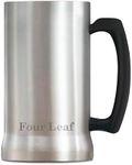 Four Leaf Beer Mug with Handle - 24 Oz Mug Vacuum Insulated, Stainless Steel - Insulated Coffee Mug, Beer Stein, Beer Cup, Travel Mug, Coffee Tumbler