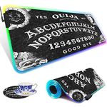 RGB Gaming Mouse Pad Large Mouse Pad Desk Mat Led Mouse Pad Light-up Mouse Pad, Large Keyboard Pad, Optical Waterproof Non-Slip, Great for Gamers, Ouija Board Witch