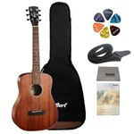 Cort AD Mini M-OP Acoustic Guitar with Cort Gig-Bag, Polishing Cloth, Strap, Picks & E-Book - Mahogany