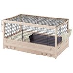 Ferplast FSC Wooden Cage for Rabbits ARENA 100, Guinea Pigs, Accessories Included