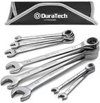 DURATECH Ratcheting Wrench Set, Combination Wrench Set, SAE, 8-piece, 5/16" to 3/4", CR-V Steel, with Pouch