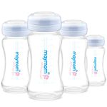 Maymom Wide-Mouth Milk Storage Collection Bottle with SureSeal Sealing Disk; Compatible with Spectra S1 S2 Bottles and Avent Breastpumps, 6 pc (9Oz/280mL, 4pc)