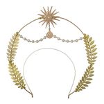 BLESSUME Halo Crown Mary Goddess Headband Women's Halloween Costume Goddess Headpiece (Style 1) Golden