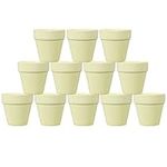 BELLE VOUS Ceramic Off-White Flower Pots (12 Pack) - D5 x H7.9cm / 1.97 x 3.11 Inches - Mini Clay Pottery Terracotta Plant, Succulent & Cactus Planter - Nursery DIY Crafts & Wedding Decoration Pot