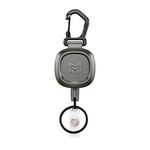 MNGARISTA Heavy Duty Retractable Keychain, Retractable Carabiner Badge Holder, Metal ID Badge Reel with 31.5” Steel Cord, 8.0oz