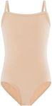 Nokecina Girls Dance Camisole Leotard Pink Black Undergarment Ballet Bodysuits Dancewear for 2-10 Years Old Kids, Nude, 10-12 Years