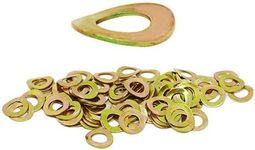 (75pcs) BelMetric M8 Metric Wave Spring Steel Washer - DIN 137B, 15mm Outer Diameter Shiny Yellow Zinc WW8BYLW