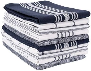 KAF Home Soho Kitchen Dish Towel Set of 10 | 18 x 28 Inch Tea Towels | Soft and Absorbent Mixed Set of Flat Towels (Navy)