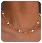 SmileBelle Gold Pearl Necklace, Hea