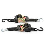 Camco 50031 Retractable Transom Tie Down Strap (2" Width, 6' Dual Hooks)