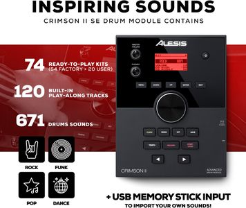 Alesis Crimson II SE Electronic Drum Kit – Mesh Pads, Complete Set