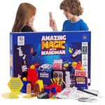 Magic With Wandman – Amazing Magic Tricks for Kids, Easy to Perform with Step-by-Step Instructions - This Eco-Friendly Magic Kit Includes Classic Cups & Balls, Sliding Wand, Card Tricks & Much More