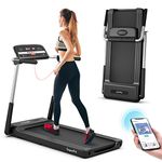 Goplus 2.25HP Folding Treadmill, Compact Superfit Treadmill with LED Display and APP Control, Portable Walking Jogging Running Machine for Home Apartment Office