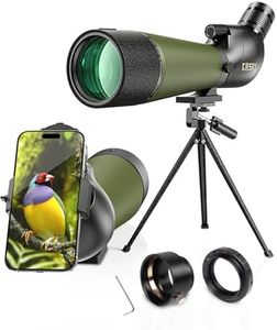 Gosky Updated 20-60x80 Spotting Scope with Tripod, Phone Adapter and Carrying Bag - BAK4 Angled Scope for Target Shooting Hunting Bird Watching Wildlife Scenery