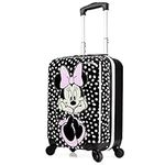 Disney Stitch Carry On Suitcase for Kids Cabin Bag with Wheels Luggage Bag for Girls Boys Carry On Minnie Mouse Travel Bag with Wheels and Handle Stitch Gifts (Black Minnie)