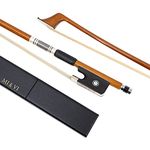 MI&VI Professional Handmade Sandalwood Cello Bow 4/4 (Full Size) with Free Bow Case| Ebony Frog | Silver Winding Mount | Well Balanced | Perfect Weight | Premium Mongolian Horse Hair - By MIVI Music