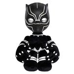 Marvel Black Panther Heart of Wakanda Plush Figure with Lights and Sounds, Black Panther Soft Doll for Fans and Collectors, HJM24