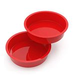 9.5 inch Round Cake Pans(2 Pack) - SILIVO Silicone Molds for Baking, Nonstick & Quick Release Baking Pans for Layer Cake, Cheese Cake and Chocolate Cake