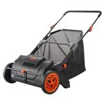 VEVOR Push Lawn Sweeper, 21inch Leaf & Grass Collector, Strong Plastic Wheels & Heavy Duty Thickened Steel Durable to Use with Large Capacity 3.5 cu. ft. Mesh Collection Hopper Bag, 2 Spinning Brushes