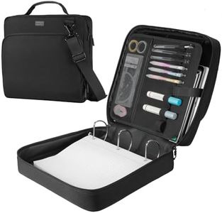 HINOOR 3-Inch 3-Ring Zipper Binder with Shoulder Strap, D-Ring Zip Up Binder with 700 Sheets Capacity, Compatible with 13" MacBook, 12.9" Tablet, for Middle School, College, Office (Black)