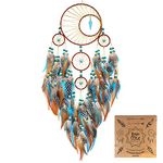 Littlear Dream Catcher Handmade Turquoise Dream Catchers with Feathers Wall Hanging Home Decor Dia 6"(NO.34)