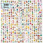 Partywind 100 Sheets (1150 Styles) Temporary Tattoos for Kids Goodie Bag Stuffers, Fake Tattoo Stickers for Boys and Girls Party Favors Supplies, Cute Birthday Prizes for Kids