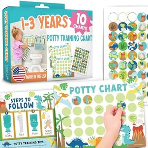 Dinosaur Potty Training Chart For Toddlers Boys - Potty Chart For Boys With Stickers, Sticker Chart For Kids Potty Training Chart For Toddlers Boys, Potty Sticker Chart For Toddlers Boy, Potty Rewards