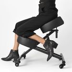 Sleekform Ergonomic Kneeling Chair - Adjustable Seat Angle and Height - Ergonomic Posture Kneeling Stool Chairs for Office and Home - Thick Comfortable Cushions, Wheels