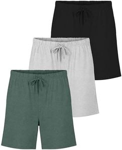 3 Pack: Men's Big and Tall Cotton Jersey Knit Shorts Sleep Bottoms Sleepwear PJ Pijama Para Hombres Drawstring Waistband Pockets Modal Button Fly Essentials Lounge Pajama PJ - Set 3, 3X