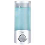 Better Living Products Euro Series UNO One Chamber Soap and Shower Dispenser, Satin Silver with Chrome Button