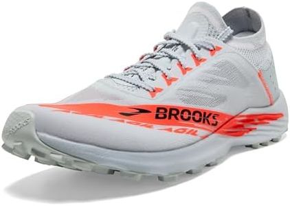 BROOKS Unisex Catamount Agil Trail Running Shoe for Men & Women, Illusion Blue/Coral/Orange, 12.5 Women/11 Men