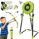 Mostop 4 in 1 Axe Throwing Set,Includes Plastic Axe,Bow & Arrow (Including Quiver),Throwing Star,Dart,Bristle Target,Safe for Indoor and Outdoor Play,Throwing & Shooting Games for Adults and kids